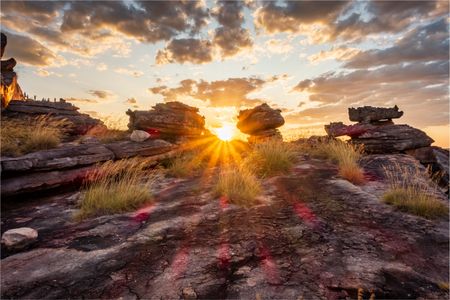 Sunrise Through Rocks — 300-piece jigsaw puzzle