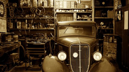 Vintage Garage Scene — 100-piece jigsaw puzzle