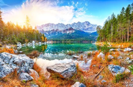 Serene Mountain Lake — 150-piece jigsaw puzzle