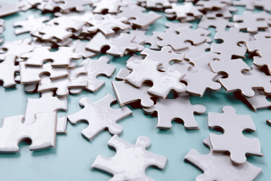 Scattered Puzzle Pieces — 100-piece jigsaw puzzle