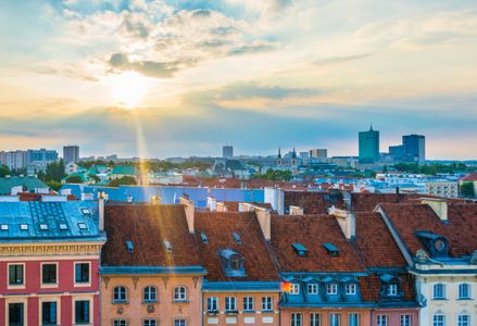 Sunset Over City Rooftops — 200-piece jigsaw puzzle