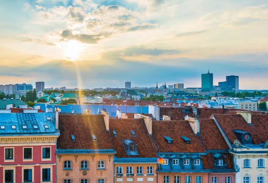 Sunset Over City Rooftops — 200-piece jigsaw puzzle