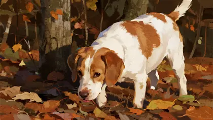 Curious Dog in Autumn — 60-piece jigsaw puzzle