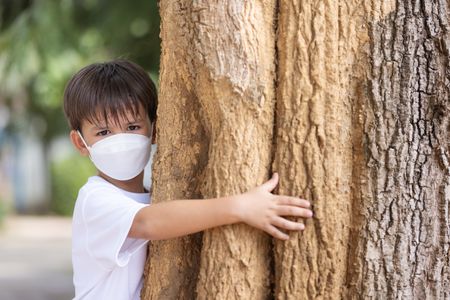Masked Child with Tree — 200-piece jigsaw puzzle