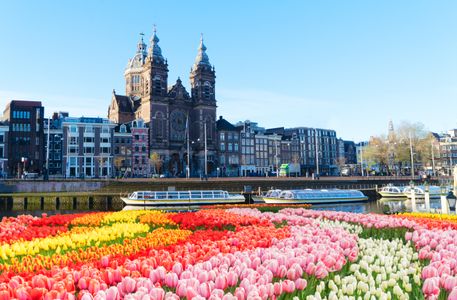 Tulip Blooms by the Canal — 150-piece jigsaw puzzle