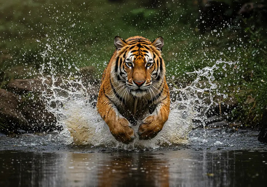 Majestic Tiger Splash — 200-piece jigsaw puzzle