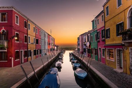 Sunset Over Colorful Canal — 200-piece jigsaw puzzle