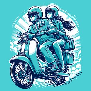 Retro Scooter Ride — 64-piece jigsaw puzzle