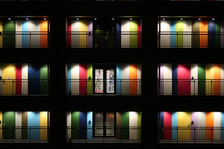 Colorful Facade at Night — 100-piece jigsaw puzzle