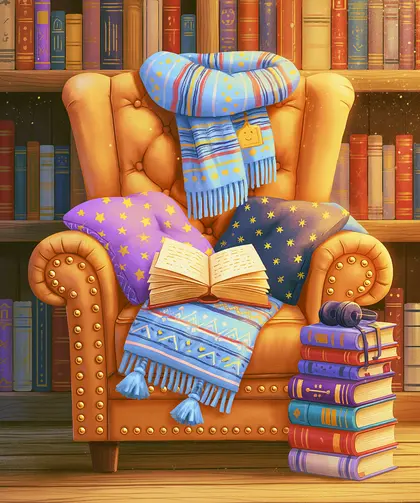 Cozy Armchair In Book Filled Library — 288-piece jigsaw puzzle