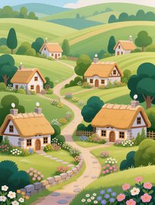 Charming Village Path — 64-piece jigsaw puzzle