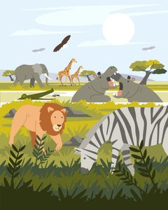 Serengeti Wildlife Harmony — 200-piece jigsaw puzzle