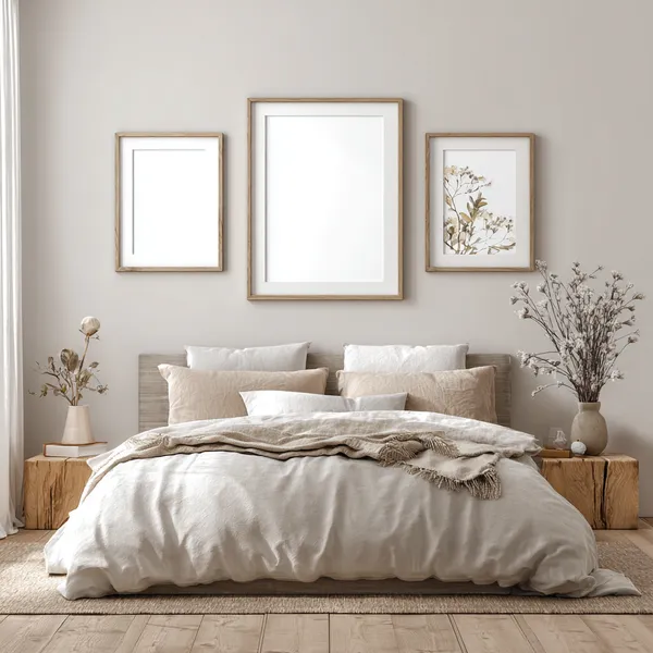 Dormitorio minimalista sereno — rompecabezas de 400 piezas