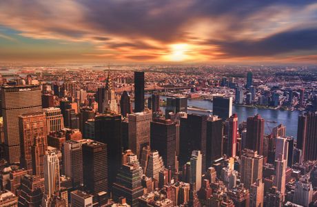 Sunset Over Cityscape — 500-piece jigsaw puzzle