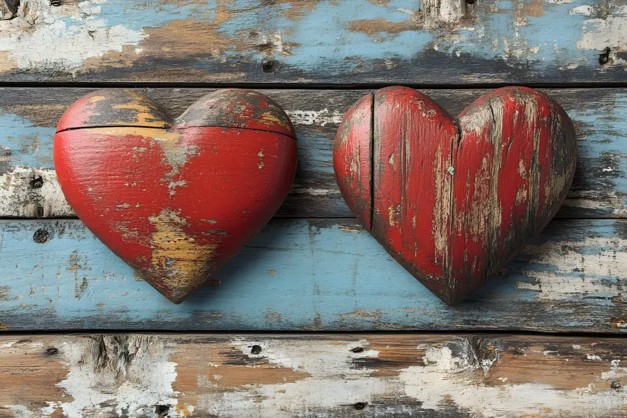 Rustic Wooden Hearts — 150-piece jigsaw puzzle