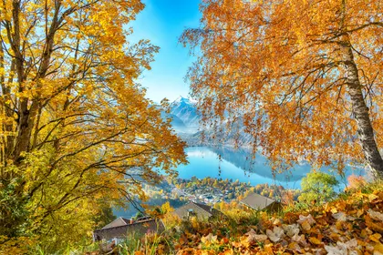 Autumn Lakeside View — 100-piece jigsaw puzzle