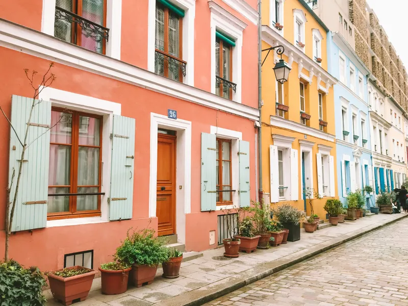 Casas callejeras coloridas — rompecabezas de 400 piezas