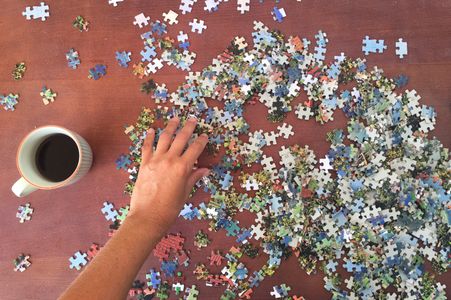 Puzzle and Coffee Moment — 100-piece jigsaw puzzle