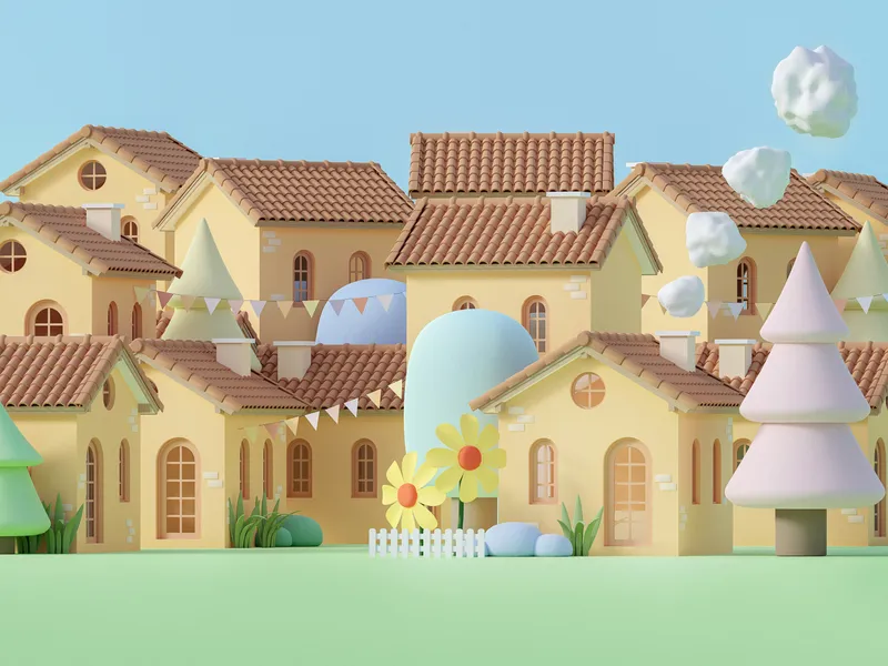 Kouzelná vesnická scéna — 100 dílné puzzle
