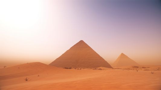 Golden Desert Pyramids — 200-piece jigsaw puzzle