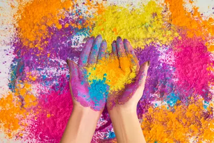 Vibrant Colors in Hands — 100-piece jigsaw puzzle