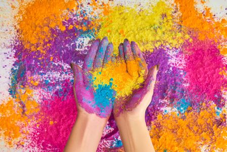 Vibrant Colors in Hands — 100-piece jigsaw puzzle