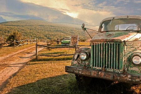 Rustic Countryside Trucks — 100-piece jigsaw puzzle