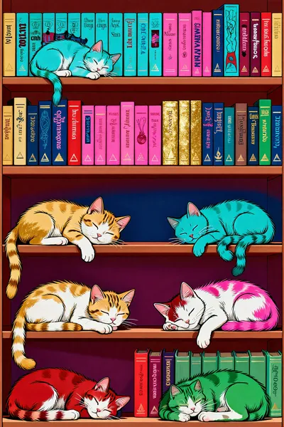 Koty w bibliotece — 150-elementowe puzzle