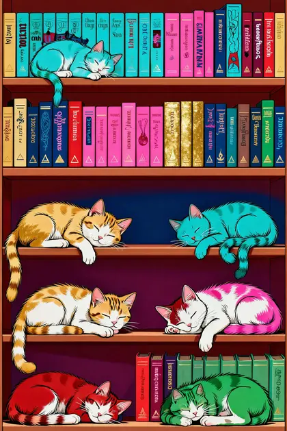 Chats dans la bibliothèque — puzzle de 150 pièces