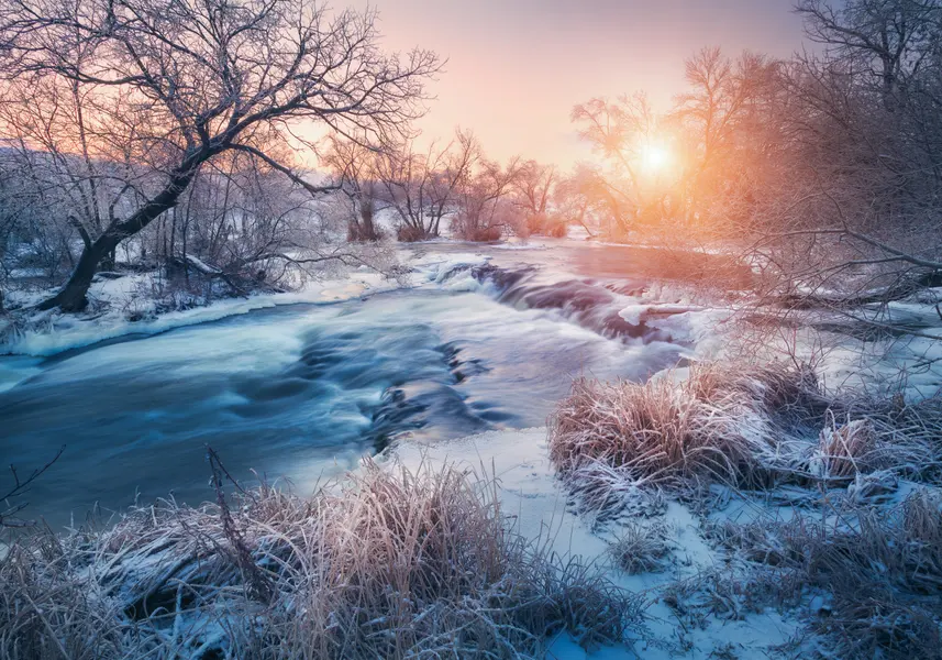 Winter Sunrise Stream — 300-piece jigsaw puzzle