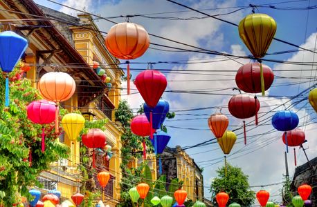 Colorful Lanterns Above — 64-piece jigsaw puzzle