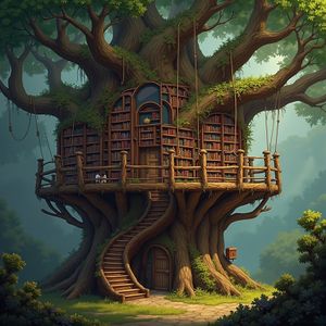 Enchanted Tree Library — 500-piece jigsaw puzzle