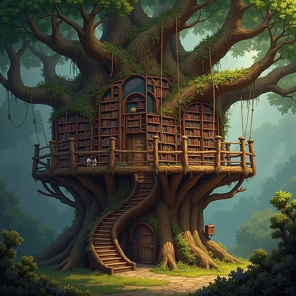 Enchanted Tree Library — 500-piece jigsaw puzzle