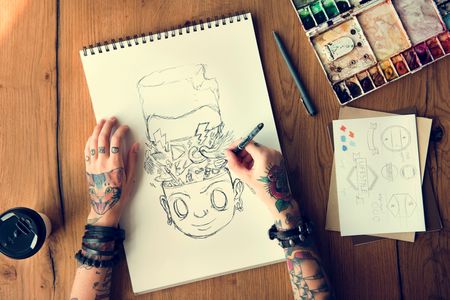Creative Tattooed Sketch — 150-piece jigsaw puzzle