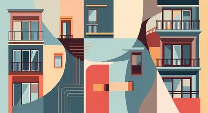 Geometrische urbane Fassade — 300-Teile-Puzzle