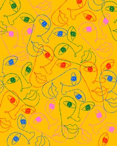Colorful Abstract Faces — 100-piece jigsaw puzzle