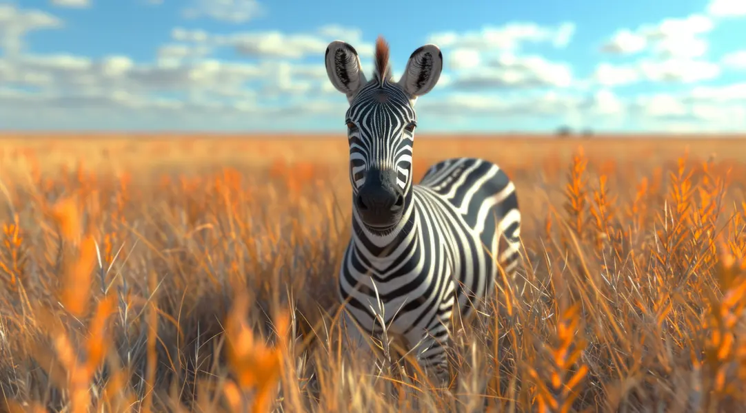 Zebra in Golden Savanna — 200-piece jigsaw puzzle