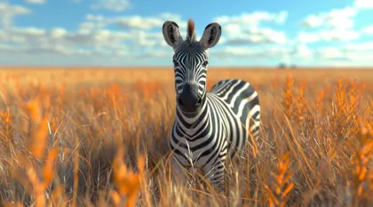 Zebra in Golden Savanna — 200-piece jigsaw puzzle