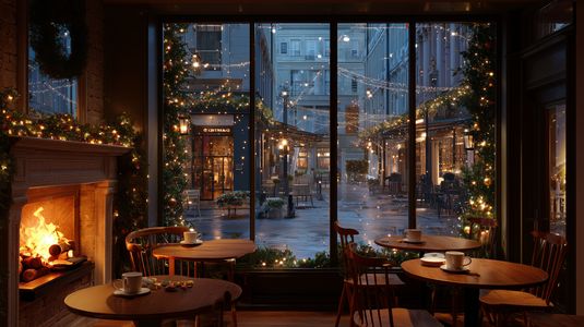 Cozy Holiday Café — 200-piece jigsaw puzzle