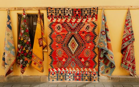 Vibrant Textile Display — 100-piece jigsaw puzzle