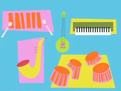 Colorful Instrument Collage — 300-piece jigsaw puzzle