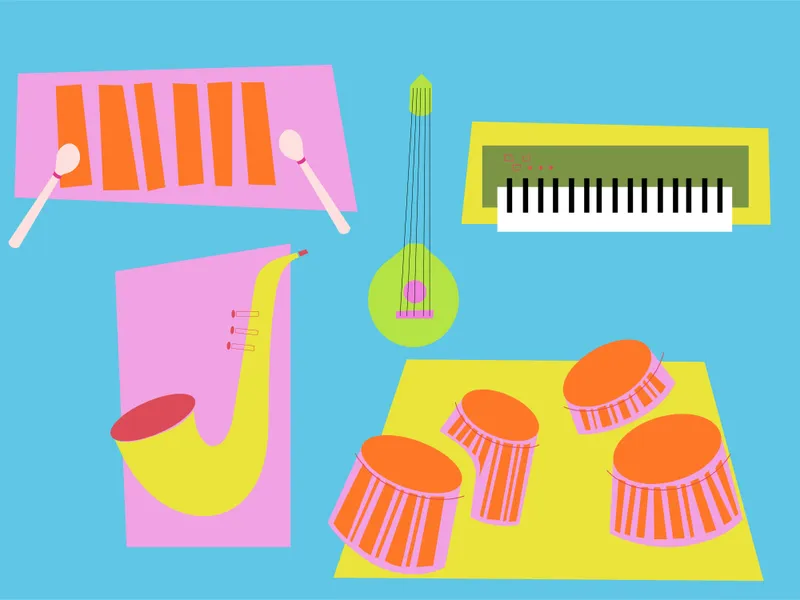 Colorful Instrument Collage — 300-piece jigsaw puzzle