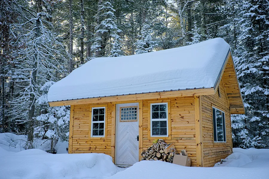 Cabana coberta de neve — quebra-cabeça de 200 peças