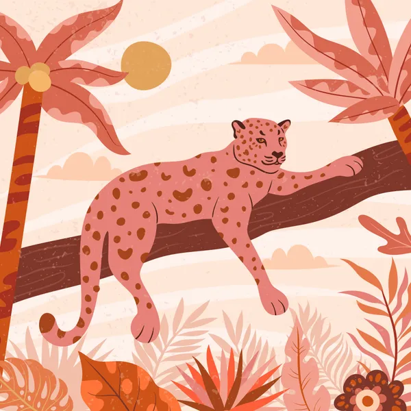 Leopard's Tropical Relaxation — 150-piece jigsaw puzzle