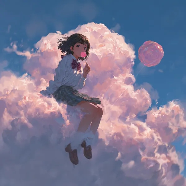 Chica entre nubes — rompecabezas de 100 piezas