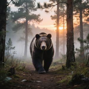 Orso nella foresta nebbiosa — puzzle da 300 pezzi