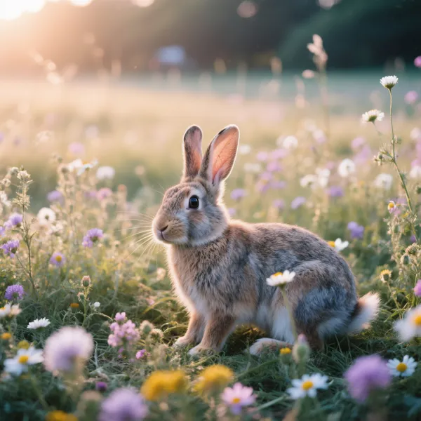 Sunlit Meadow Rabbit — 500-piece jigsaw puzzle