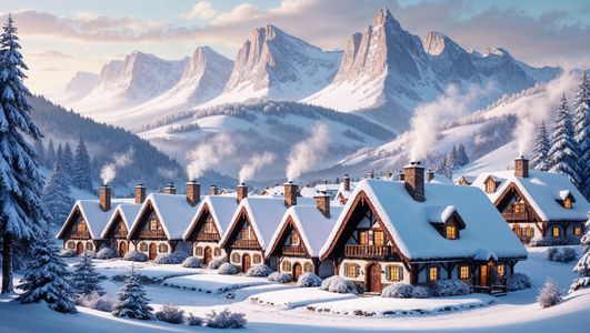 Winter bergdorp — 150-stukjes legpuzzel