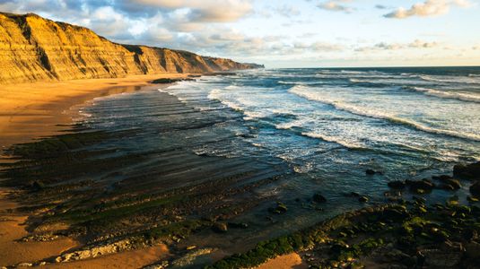 Golden Coastline Sunset — 64-piece jigsaw puzzle