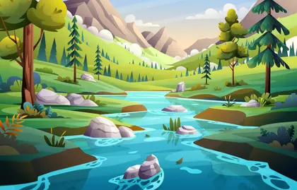 Tranquil Mountain Stream — 150-piece jigsaw puzzle